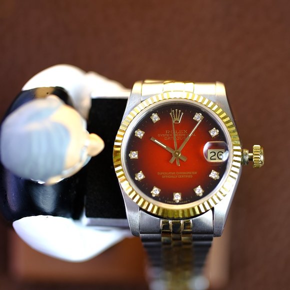 Rolex Women's Datejust Factory Red Diamond Dial - Picture 4 of 8